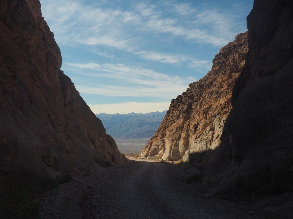 Titus Canyon opens to Death Valley