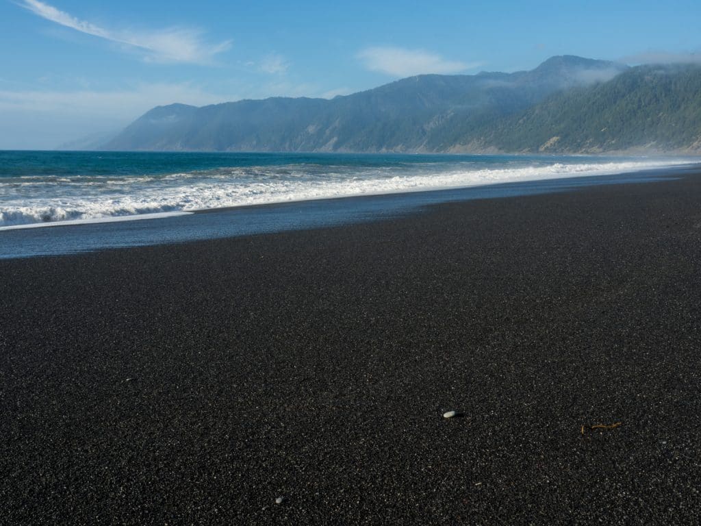 Black Sand of Shelter Cove, North on the Lost Coat Trail